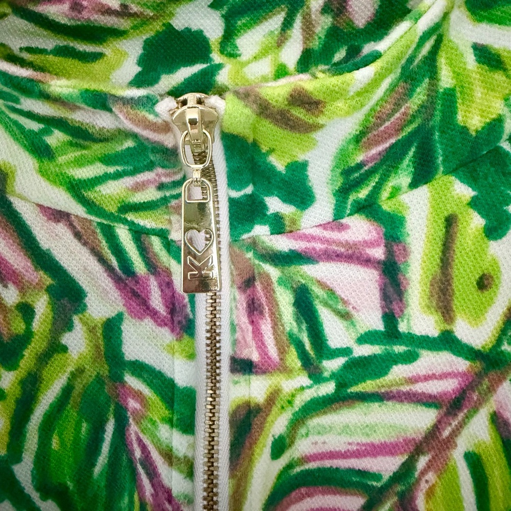 Belle by Kim Gravel Perfect Pique Batik Chic Zip Dress. Size L Like New - Picture 2 of 8